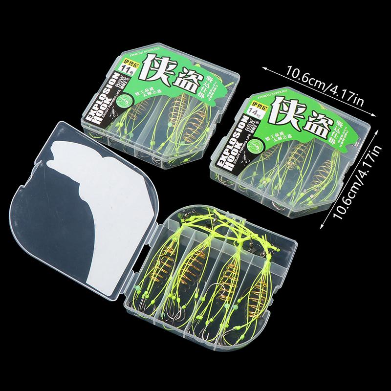 4 шт./кор. противозакручивающийся крючок для рыбалки с пружинной приманкой Green Line Bomb Hook с противозакручивающимся концом Throw Rod Hook