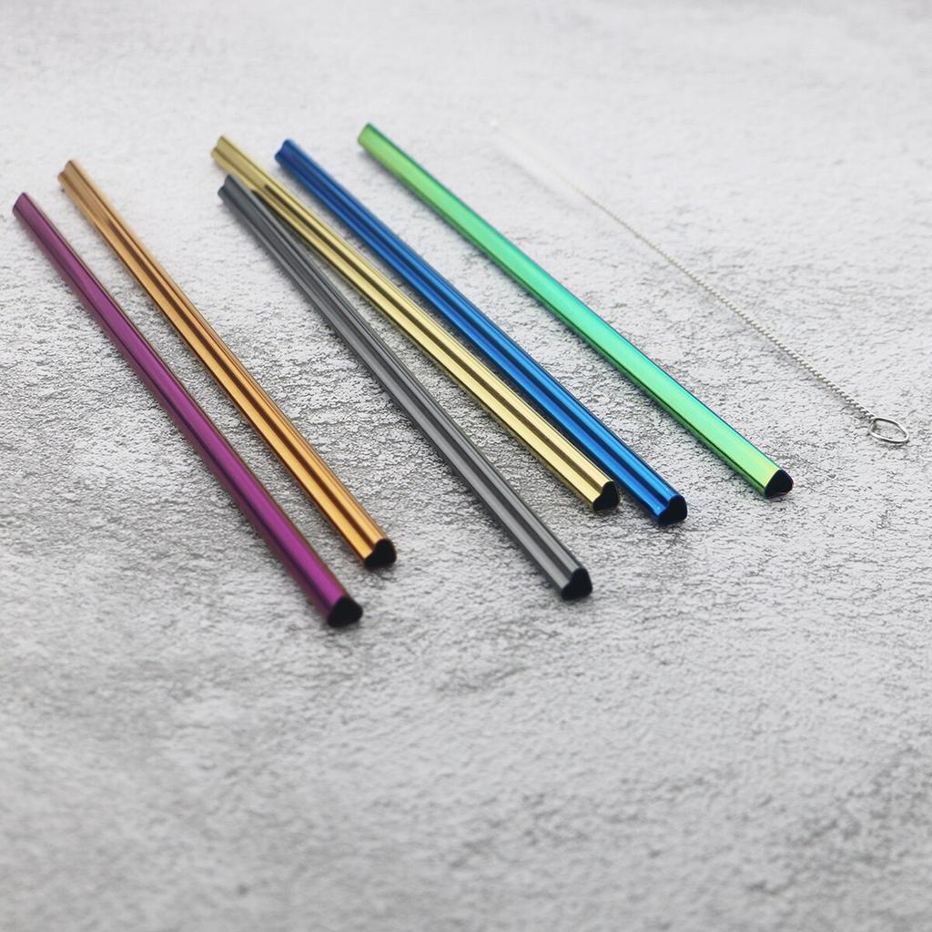 Metal Straw Reusable Drinking Straw Set 304 Stainless Steel Straw Straight Straw With Cleaner Brush Party Bar Accessories