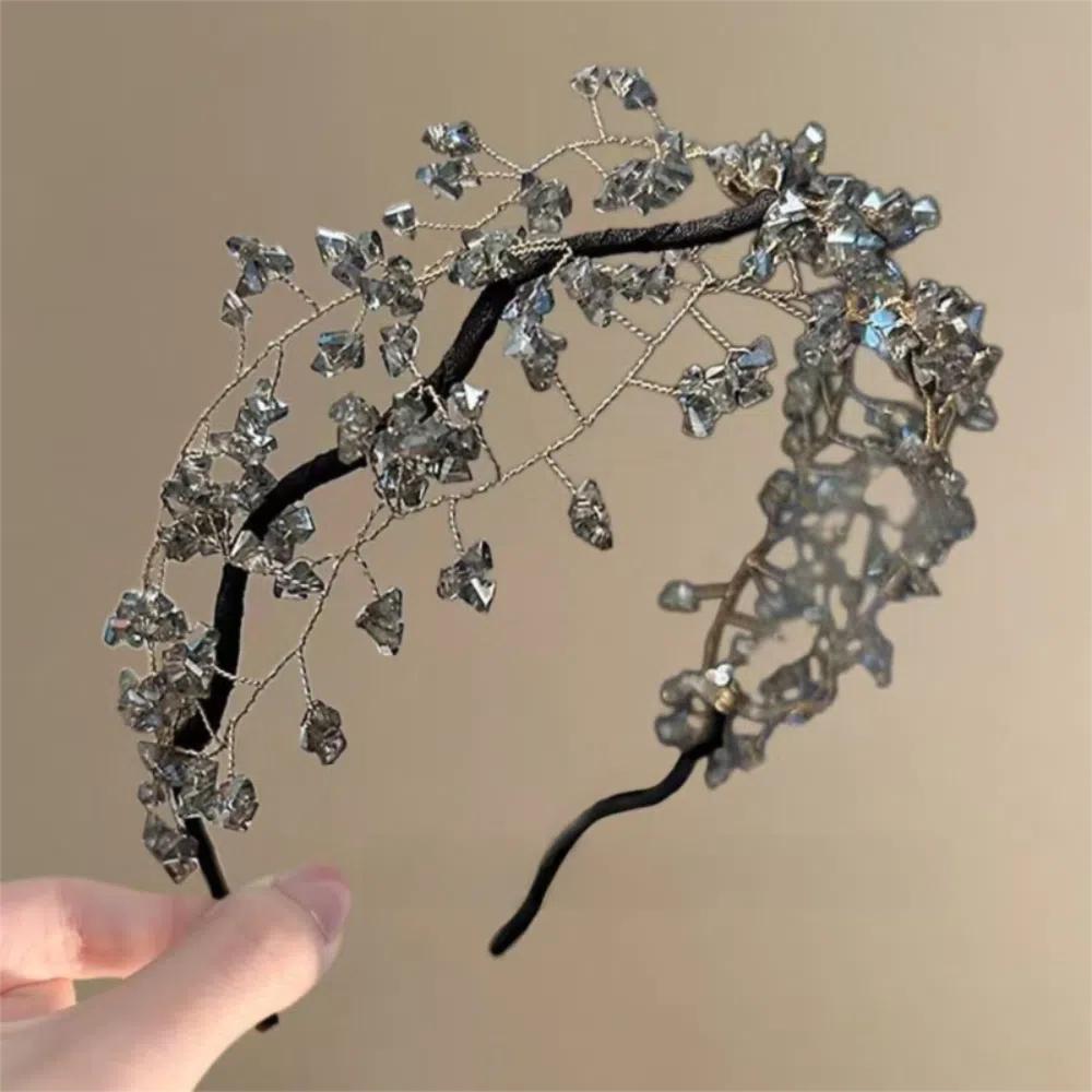 Korean Style Crystal Beaded Hair Hoop Elegant Wedding Headwear Hair Accessories
