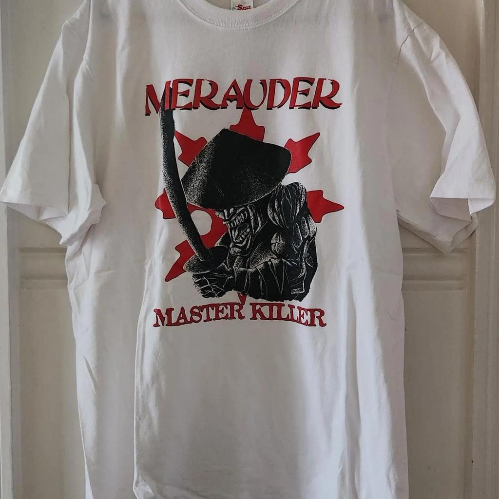 Merauder Master Killer T Shirt White Vintage Washed Designer Clothes Homme Slightly Stretched Stylish Streetwear Unisex