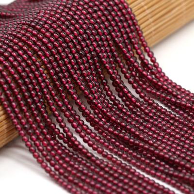 Бусины из натурального камня граната 2/3/4/мм круглые гладкие бусины для изготовления ювелирных изделий своими руками серьги браслет ожерелье аксессуары