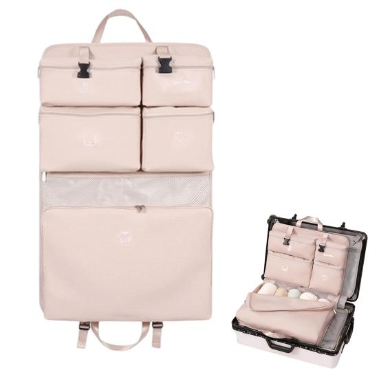 Подвесная сумка-органайзер для упаковки, большая вместимость, 5 отделений, застежка-молния, машинная стирка, расширяемая сумка-органайзер