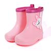 Children's rain boots cute cartoon boys and girls kindergarten waterproof baby rubber shoes non-slip rain shoes fleece warm water shoes