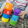 Реальные фигуры и буквы, детские развивающие игрушки, 9 шт., детские забавные штабелируемые чашки, игрушки, забавные радужные чашки, штабелирующая башня, мини-игрушка-медведь, подарки
