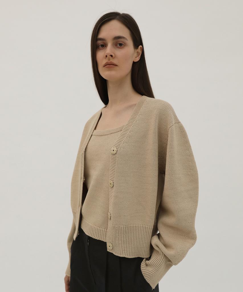 Кардиган Levar Wholegarment с потайной пуговицей - Бежевый