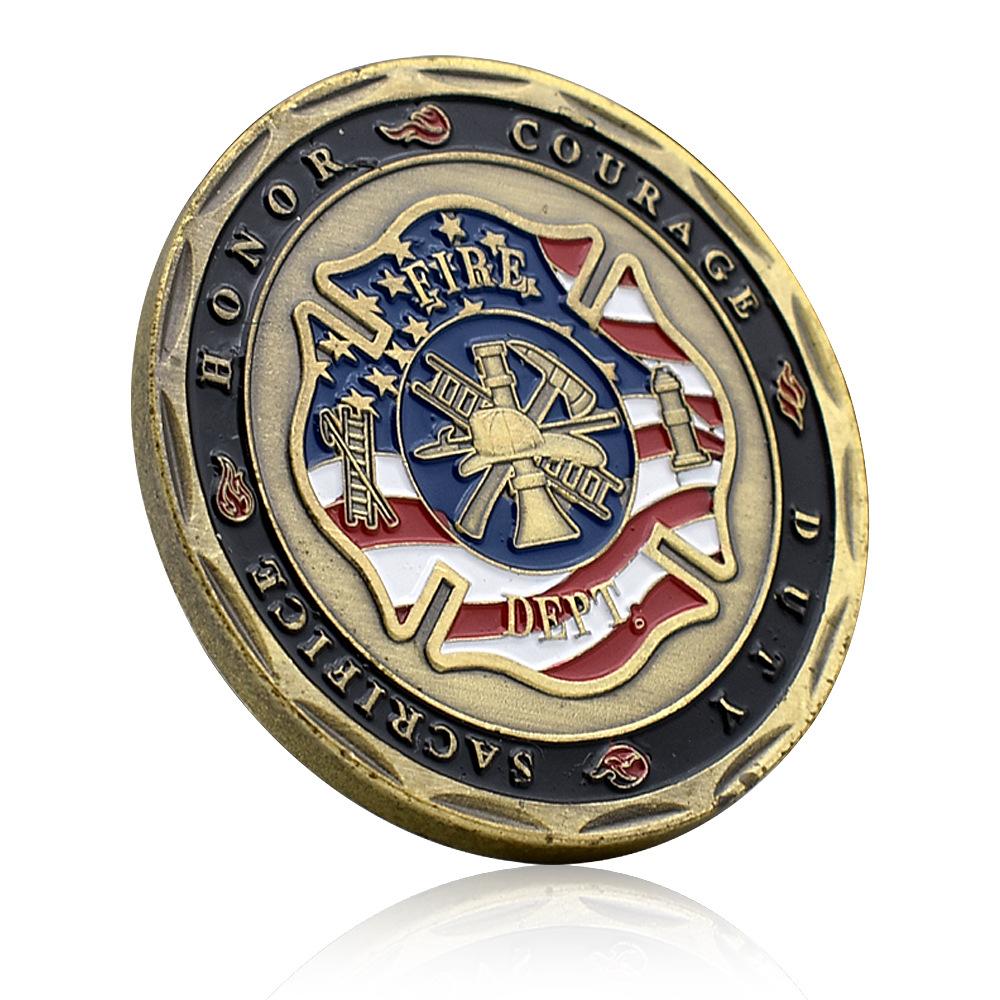 Saint Florian Copper Coin Guardian Firefighter Memorial Medal Collection Honor Courage Badge Souvenir