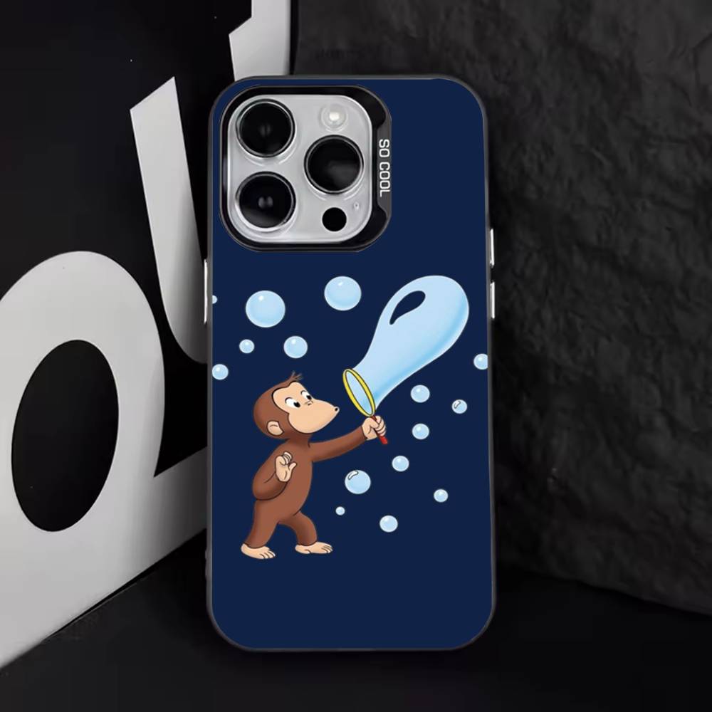 Mokey G-GeorGes Cute For iPhone 17,16,15,14,13,12,11,Pro,Max,Plus,E,Air,Mini Anti Fall Black Matte Hard Bumper Phone Case
