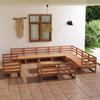 Day and Night - Day and Night Garden Furniture 13 Pieces Honey Brown Solid Pine Wood
