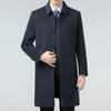 Двустороннее кашемировое пальто мужское длинное деловое повседневное шерстяное ветровка для людей среднего возраста с пуховой подкладкой и лацканами