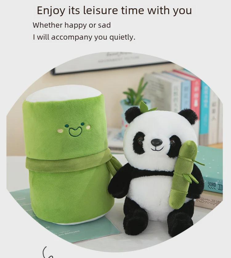 Мягкая игрушка-тряпичная кукла «Бамбуковая панда» — небольшой подарок на день рождения или подушка-украшение для автомобиля