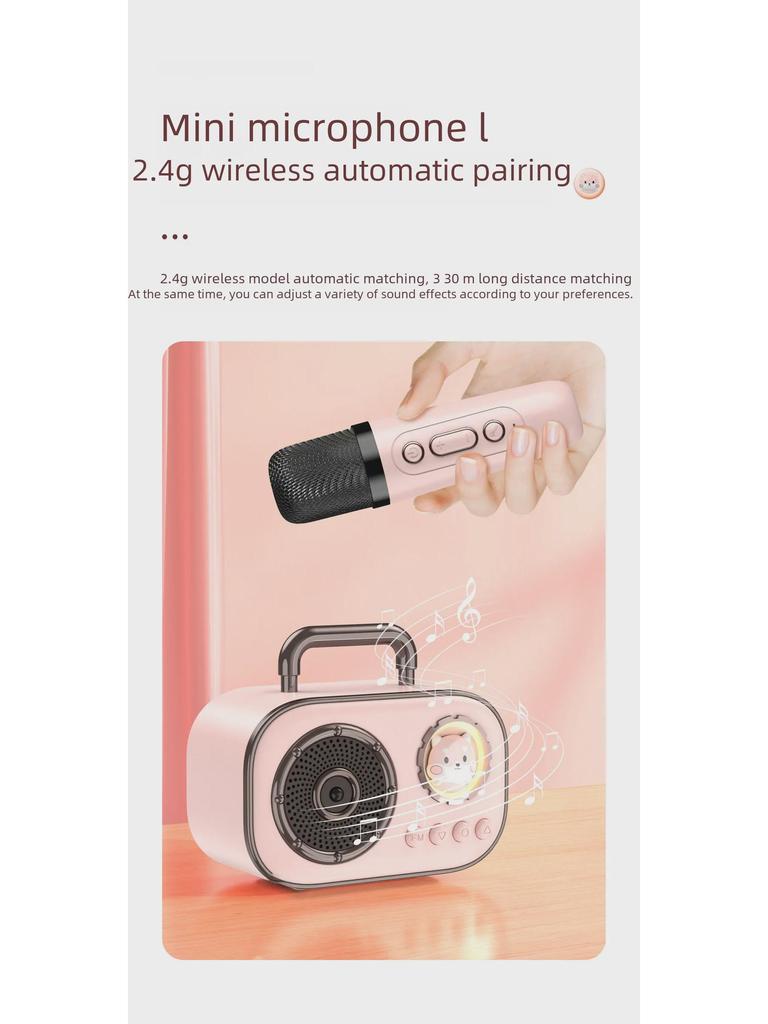 Портативная Bluetooth-колонка для караоке с двумя микрофонами для использования в помещении и на улице