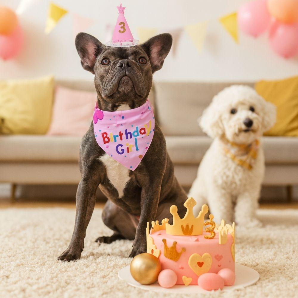 Cute Pet Birthday Caps Adjustable Cat Triangle Scarf Dog Dress Up Dog Birthday Bib  for Dogs Cats