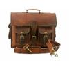 Messenger Real Satchel Bag Genuine Brown Briefcase Teacher Goat Leather Handbag
