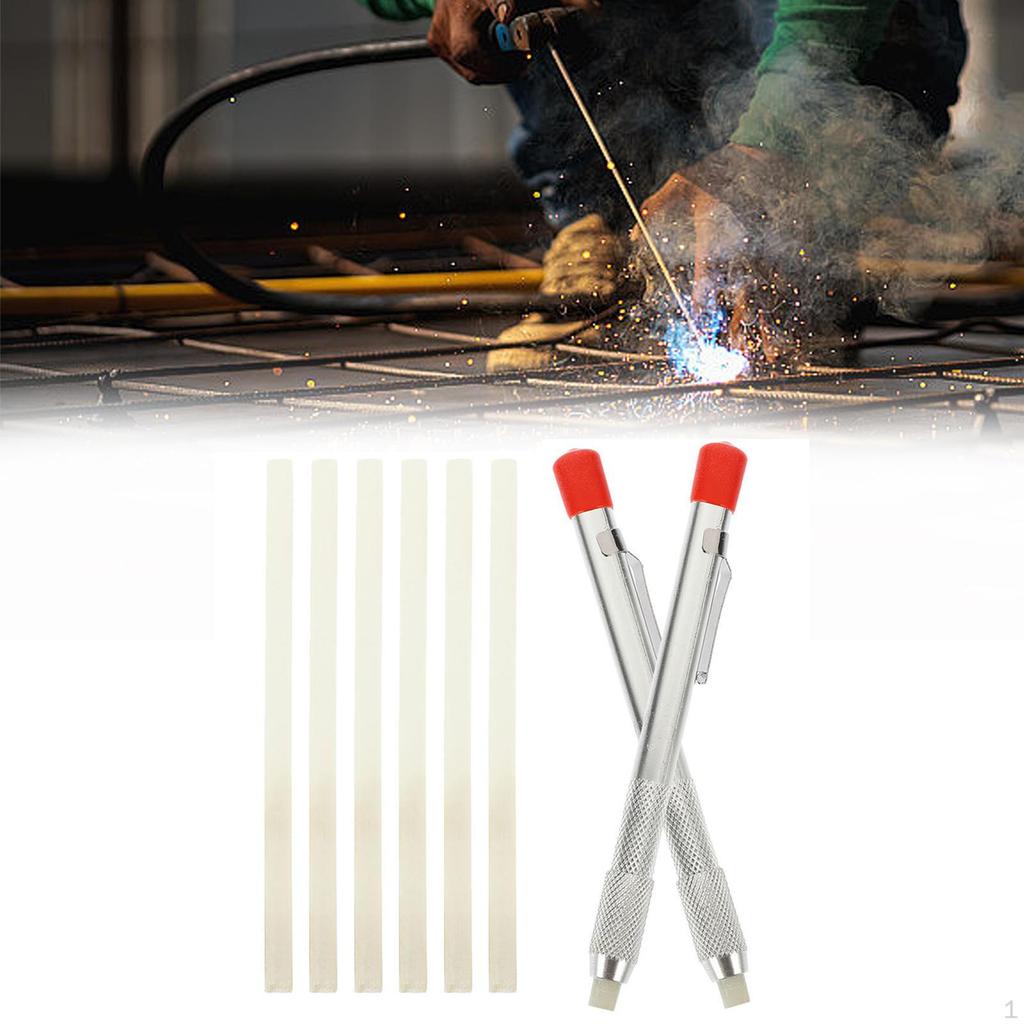 2Pcs Soapstone Holders,6 Round Pencil Refills Making Scribing Marker Pen Welding Tools