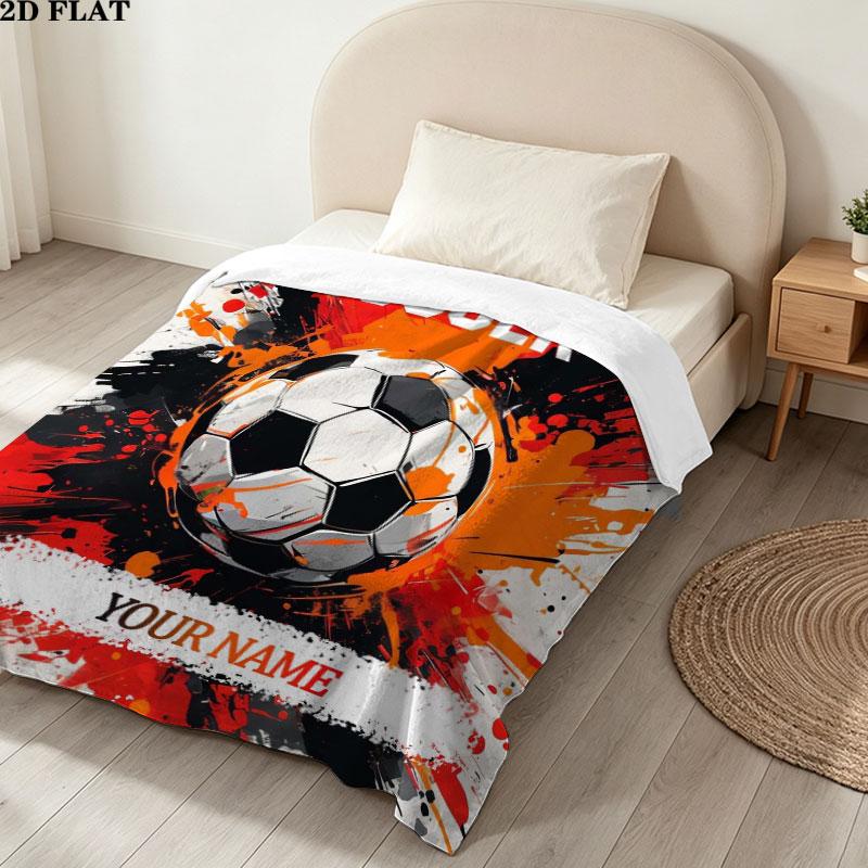 Custom Soccer Blanket, High quality Comfortable for All Seasons, Home Decor, Warmth and Comfort