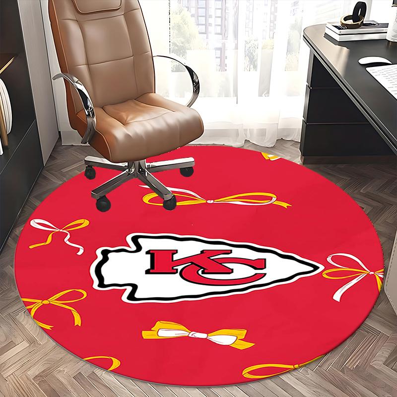 Kansas City Chiefs,NFL Logo Chair mat Round Rug Office carpet, Non slip, Suitable for Living Rooms, Bedrooms Decor.1205341a