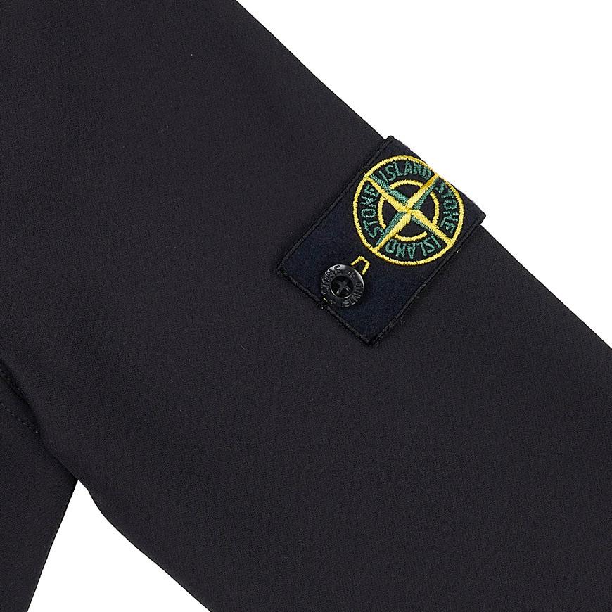 STONE ISLAND Футболка Детская Однотонная Значок с Логотипом Круглый Вырез Свободная Длинный Рукав Детские Топы Черный 791660344-V0029
