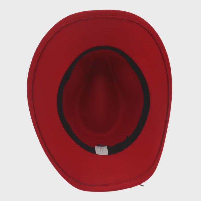 Western Cowboy-Style Wool Felt Hat with Bull Head Accent - Tibetan-Inspired Autumn/Winter Jazz Hat