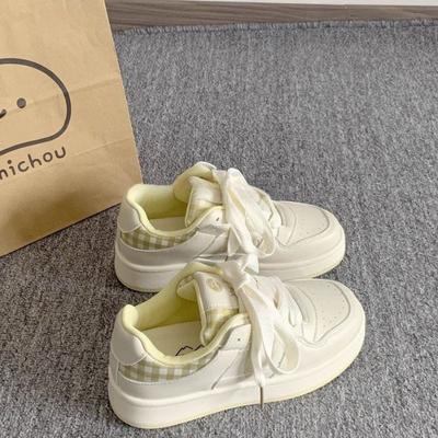 Платформа белые туфли весна и осень новая обувь универсальные хлеб повседневные студенческие кеды дофамин