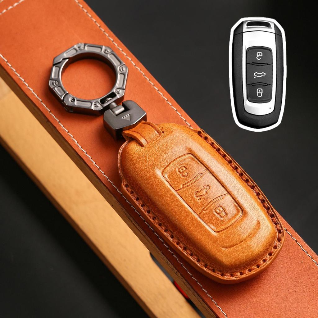 Чехол для ключа автомобиля Geely Panda Mini 2023 года для Vision X3, Emgrand GSGL, Boyue и Borui - кожаный чехол
