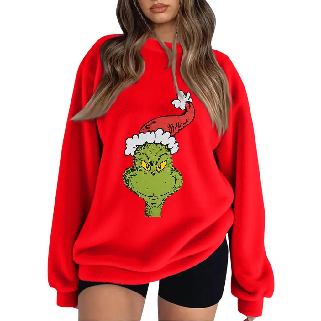 Женский рождественский флисовый свитшот с принтом