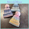 Gradient Color Knit Winter Hat For Teens With Embellished Design Fashionable Cold Weather Cap