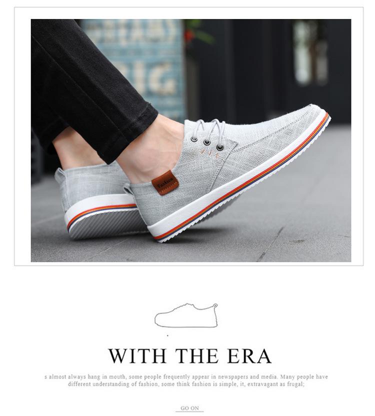 Летняя льняная повседневная обувь большого размера на шнуровке для занятий спортом на открытом воздухе