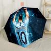 Kun Aguero Celebration Moment Compact Travel Automatic Umbrella with 8-Rib Lightweight Perfect for Outdoor Adventures Fashionable