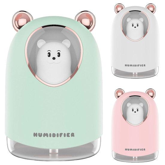 1 комплект, 300 мл увлажнитель воздуха, цветной ночник, плагин, 2 шестерни, защита от сухого горения, большой спрей, USB-диффузор с медведем, товары для дома