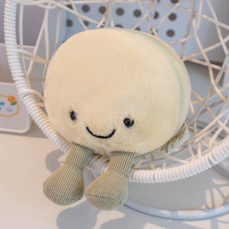 Scented Macaron Plush Toy With Smiling Expression For Kids Room Decoration