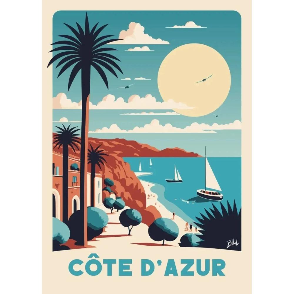 Retro France Travel Marseille Petanque Verdon Poster Canvas Painting Wall Art Living Room Home Decor