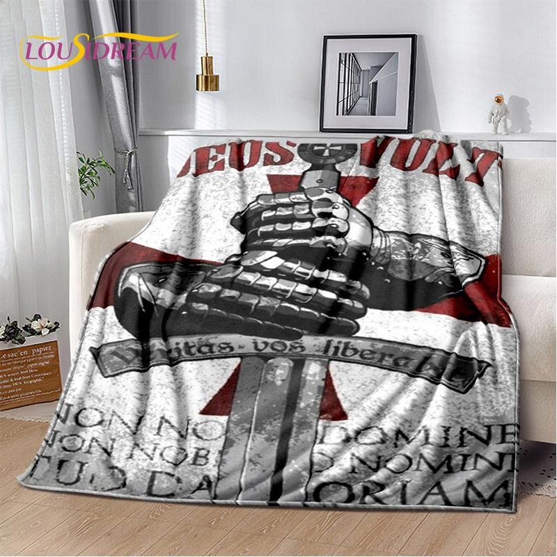 Мягкое плюшевое одеяло Cavalier Knight Templar Crusaders, фланелевое одеяло для гостиной, спальни, кровати, дивана, пикника