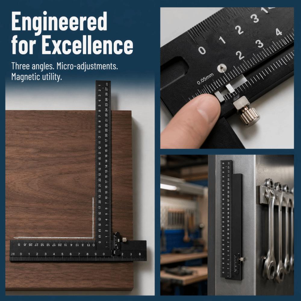 Aluminum Alloy Construction Sliding Depth Gauge Woodworking Scribe Ruler For Woodworking