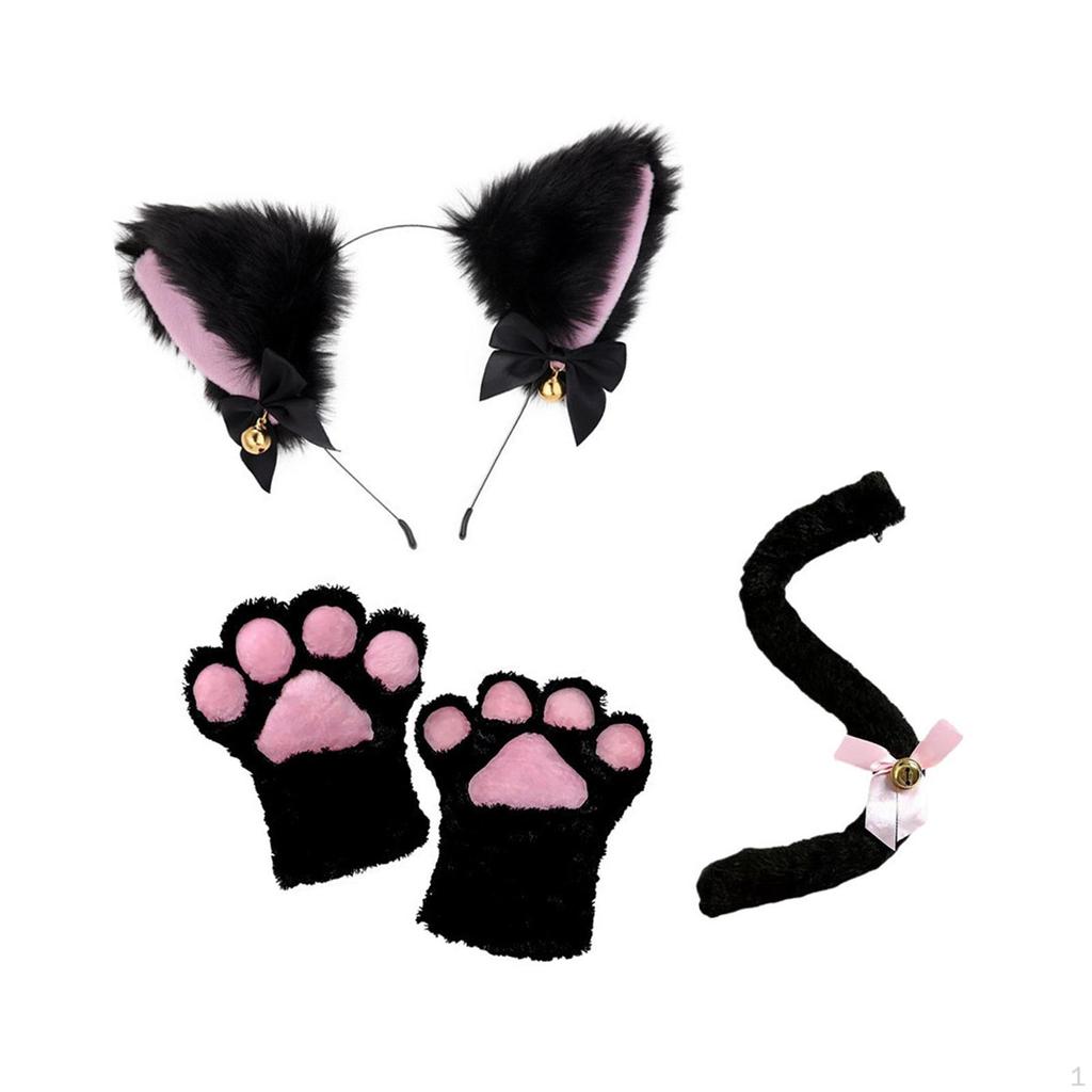 Кошачьи уши, хвост и лапы, уши животных, длинные для взрослых и детей, сценическое представление