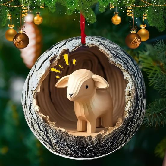 Рождественское украшение Дупло совы Белый медведь Кот Дизайн Акриловая подвеска