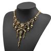 Винтажное ожерелье из сплава с костями скелета на Хэллоуин для женщин, ювелирное изделие, аксессуар для костюма пирата для косплея и маскарадного костюма