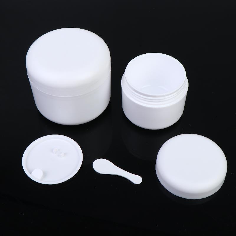 Refillable Empty Cosmetic Jar 50/100/120g Travel Size Face Cream Lotion Pot with Spoon for Vacation Trips
