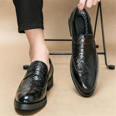 Ретро пенни-лоферы Новые мужские остроносые лоскутные кожаные броги Обувь Дизайнерская Формальная Свадебная Выпускной Вечер Платье Возвращение домой Обувь
