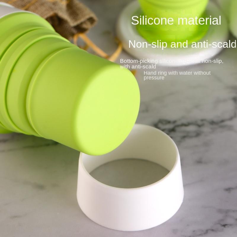 Креативная спортивная складная бутылка, силиконовые складные чашки, складная бутылка, складная регулируемая чашка, кофейная чашка, уличная портативная чашка для воды