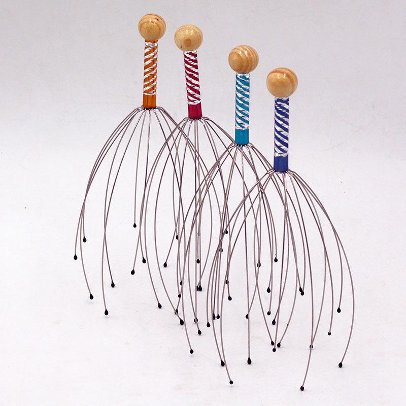 Bamboo Handcrafted Soft Iron Head and Cervical Spine Massage Brush