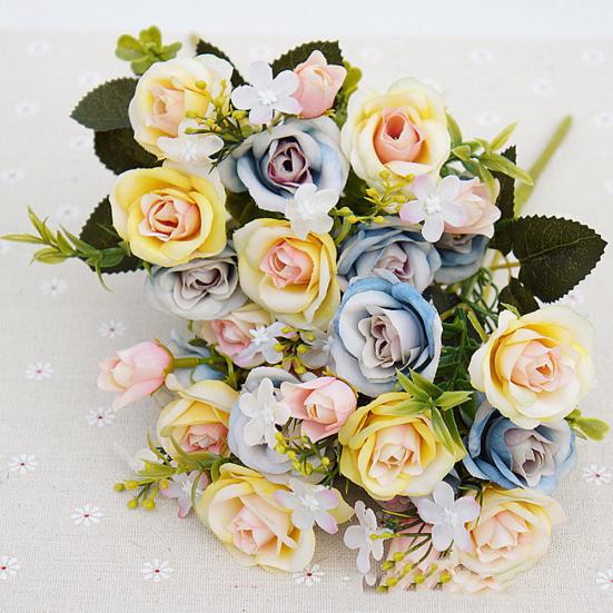 1 букет из 5 веток в европейском стиле, искусственная королевская роза, домашний декор комнаты