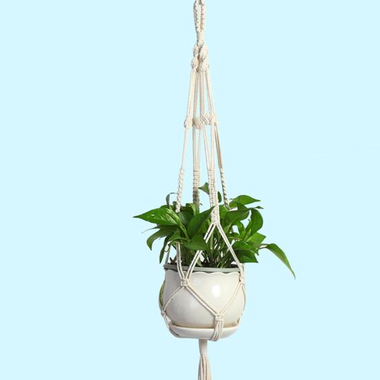 Ручная работа макраме цветок растение горшок вешалка сетка веревка корзина домашний сад двор декор