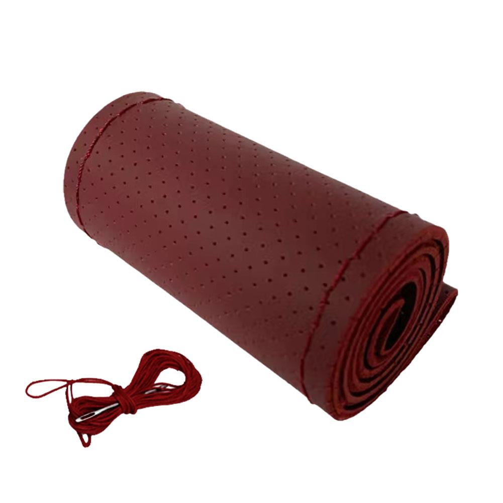 НОВЫЙ чехол на руль автомобиля из натуральной кожи с иглами, противоскользящий защитный чехол из коровьей кожи на руль U4I4