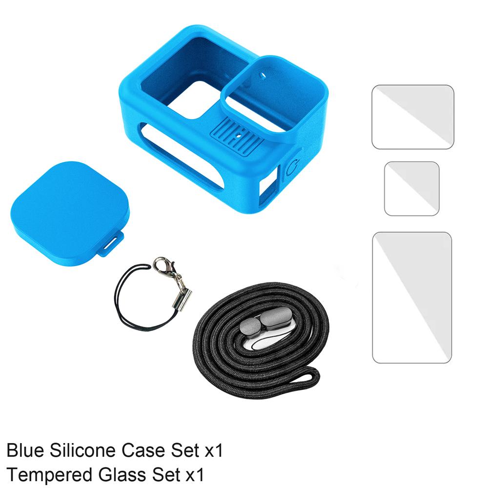 Silicone Case for GoPro Hero 13 Black Tempered Glass Screen Protector Protective Film Flip Battery Side Cover Lens Cap