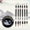 6Pcs Piston Fill Design Water Brush Pen White /Brown Brush Calligraphy Water Pen  Brush Practice