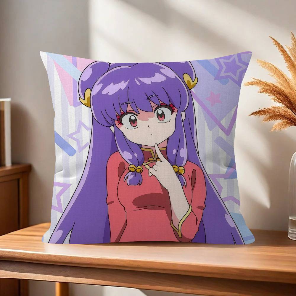 Anime Ranma Vintage Pillow Gift Home Office Decoration Bedroom Sofa Car Cushion Cover case x