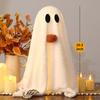 2 Pack with Pumpkin Light-Up Sherpa Ghosts Cute Ghost Tabletop Decor Halloween Decorations  Party