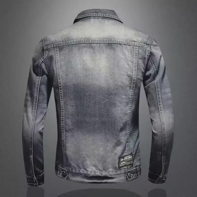 Мужская куртка Marvel Venom Retro Slim Denim с воротником-стойкой и молнией для езды на велосипеде и мотоцикле