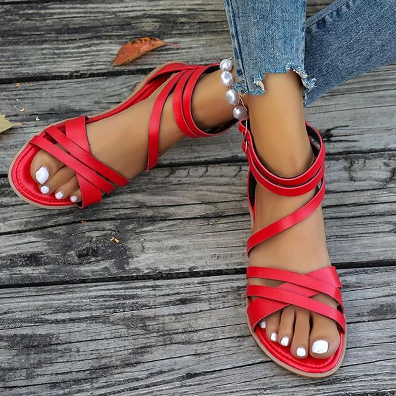 Женские сандалии Новые модные повседневные туфли на плоской подошве Пляжные тапочки Прогулочные сандалии Брендовые шлепанцы Женские роскошные дизайнерские сандалии