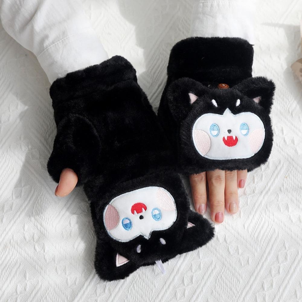 Cartoon Animals Cartoon Winter Gloves Soft Plush Pig Gloves Kawaii Children Gloves  Autumn